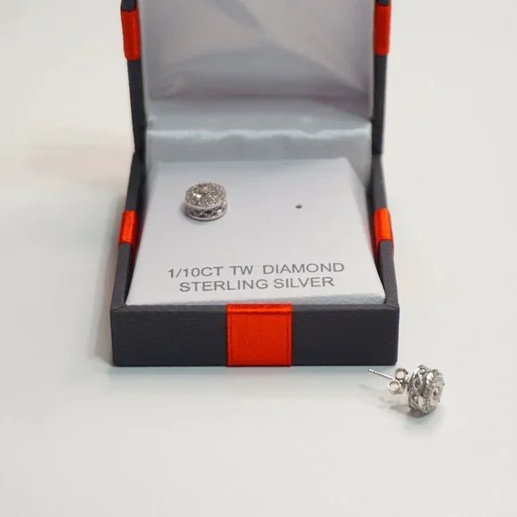 1/10 Ct. TW Diamond Sterling Silver Earrings - Picture 4 of 5